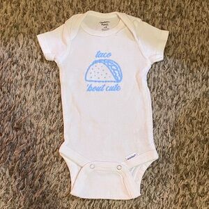 Gerber White and Blue Cute Taco Bodysuit
